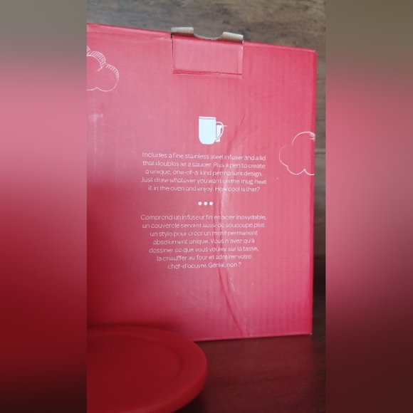 DAVIDs TEA Berry Red Customizable 16oz Nordic Mug Kit Lid Infuser & Pen - Picture 4 of 8